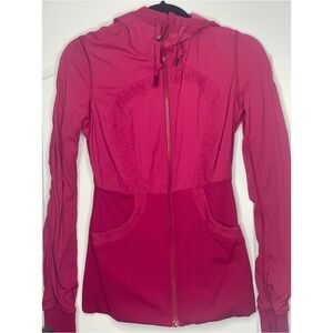 Red Lululemon Jacket with Baptiste Logo Sz 6